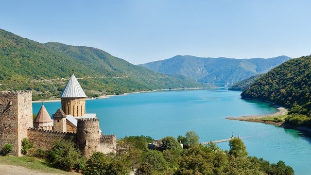 Ananuri ancient church castle in Georgia