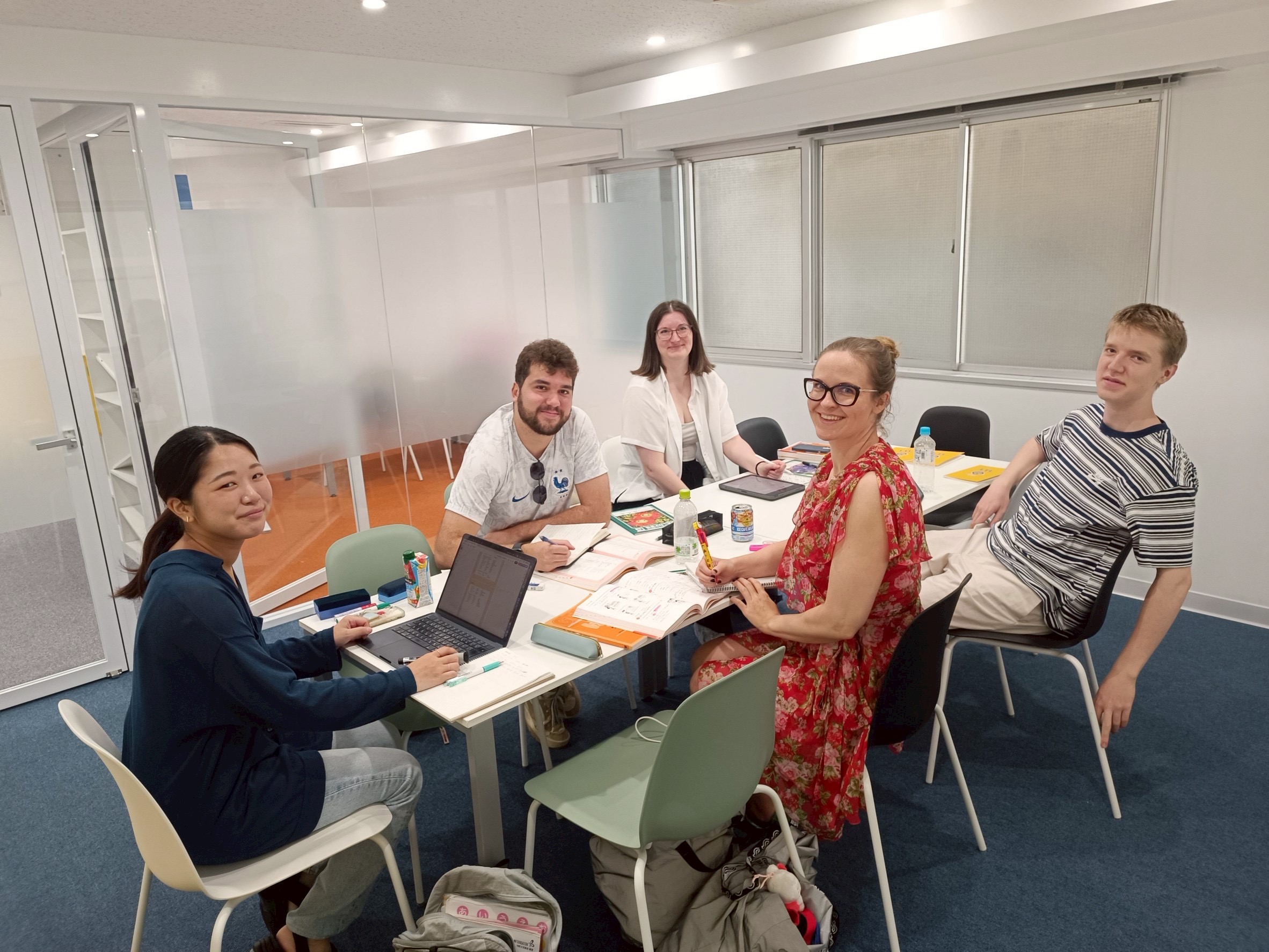 A group of students in a classroom in LTL Tokyo