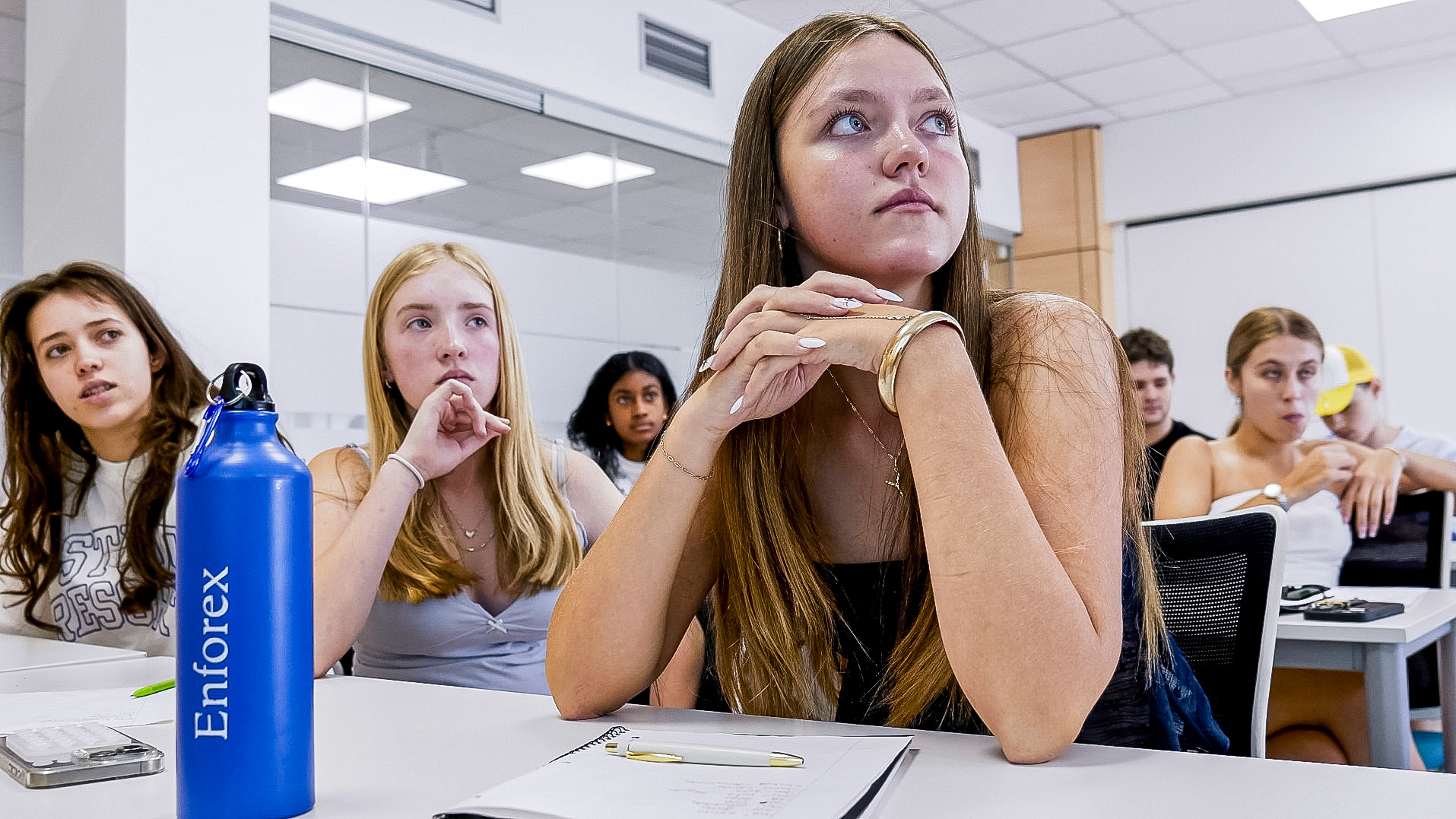 A group of students in class at Alicante Summer Camp