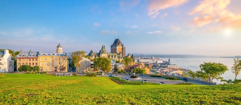 Panoramic view of Quebec City skyline in Canada