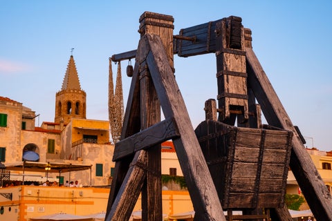 Historic buildings in Alghero, Italy