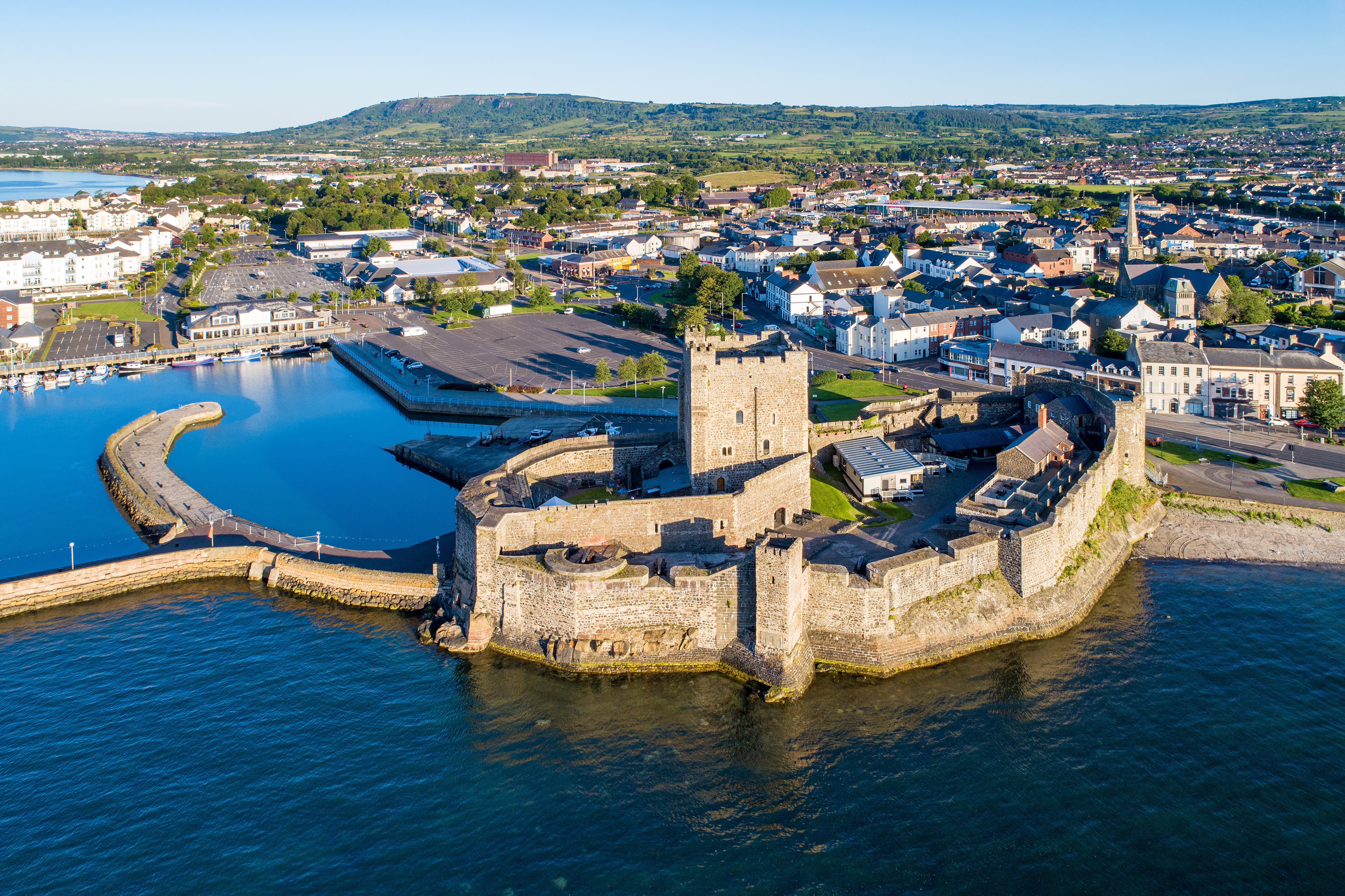 Medieval castle in Carrickfergus near Belfast in Ireland