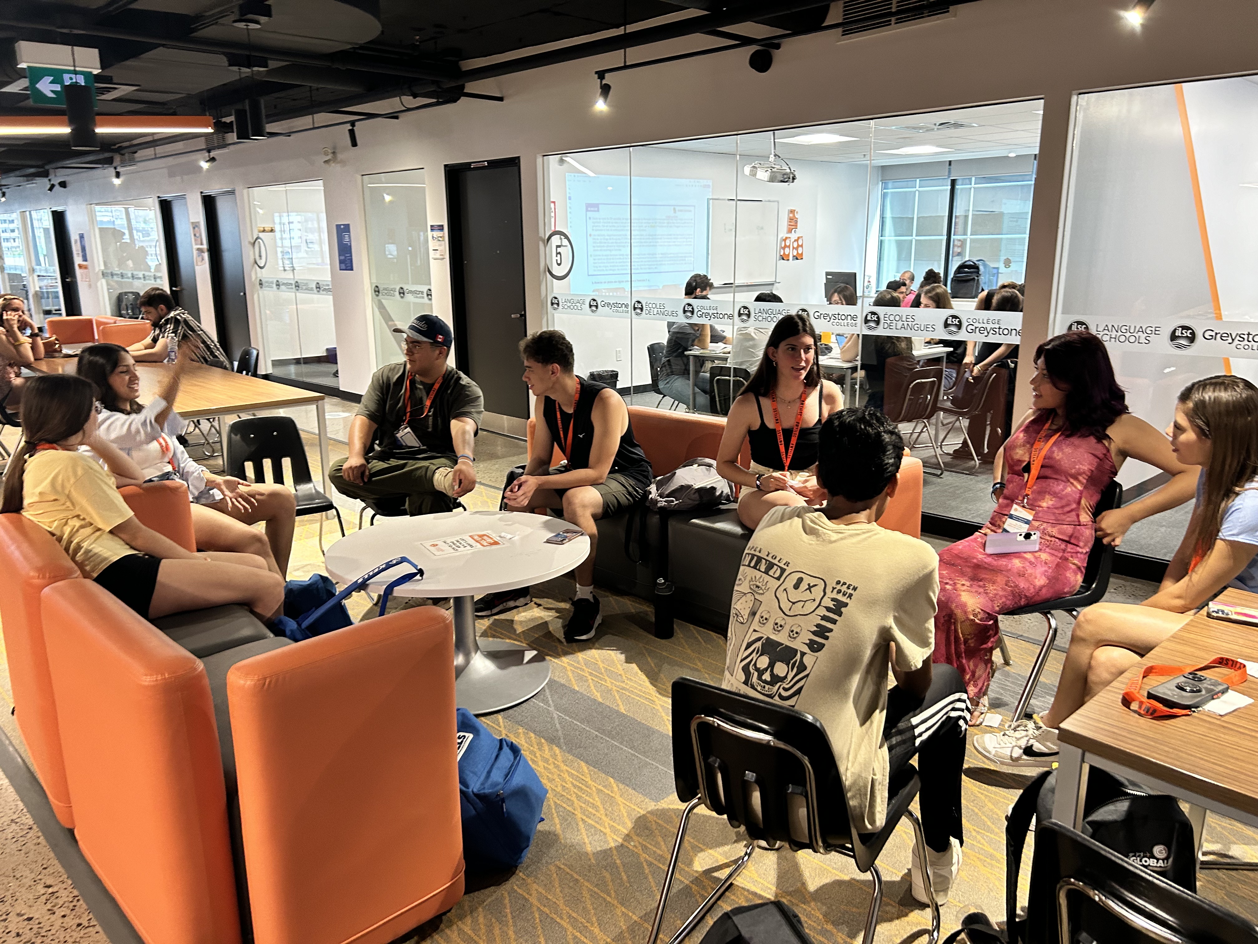 School common area with students