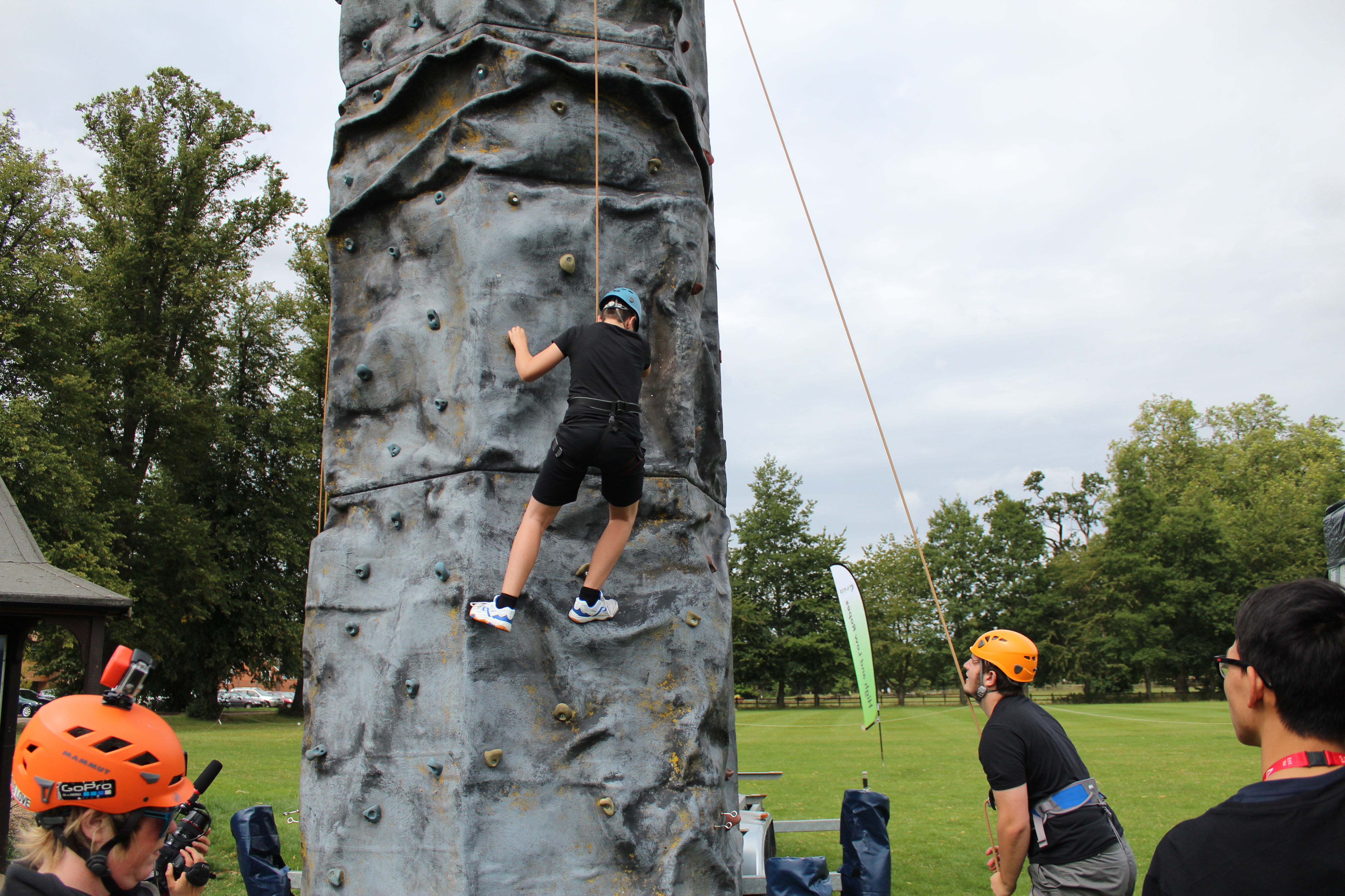 Students during a climbing activity