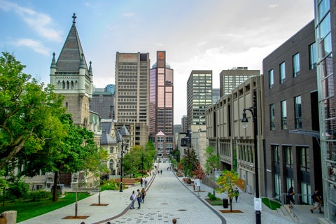 A view down to city of Montreal in Canada