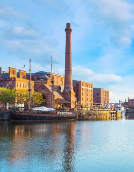 Royal Albert Dock in Liverpool with historic buildings and waterfront views