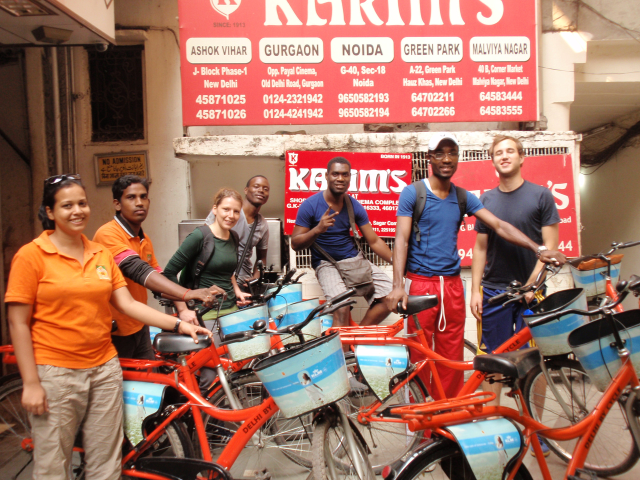 A group of students during a bike tour