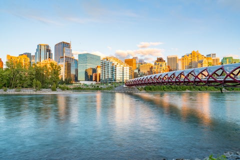 Canada City Peace Bridge Sunset Calgary Alberta Canada Images