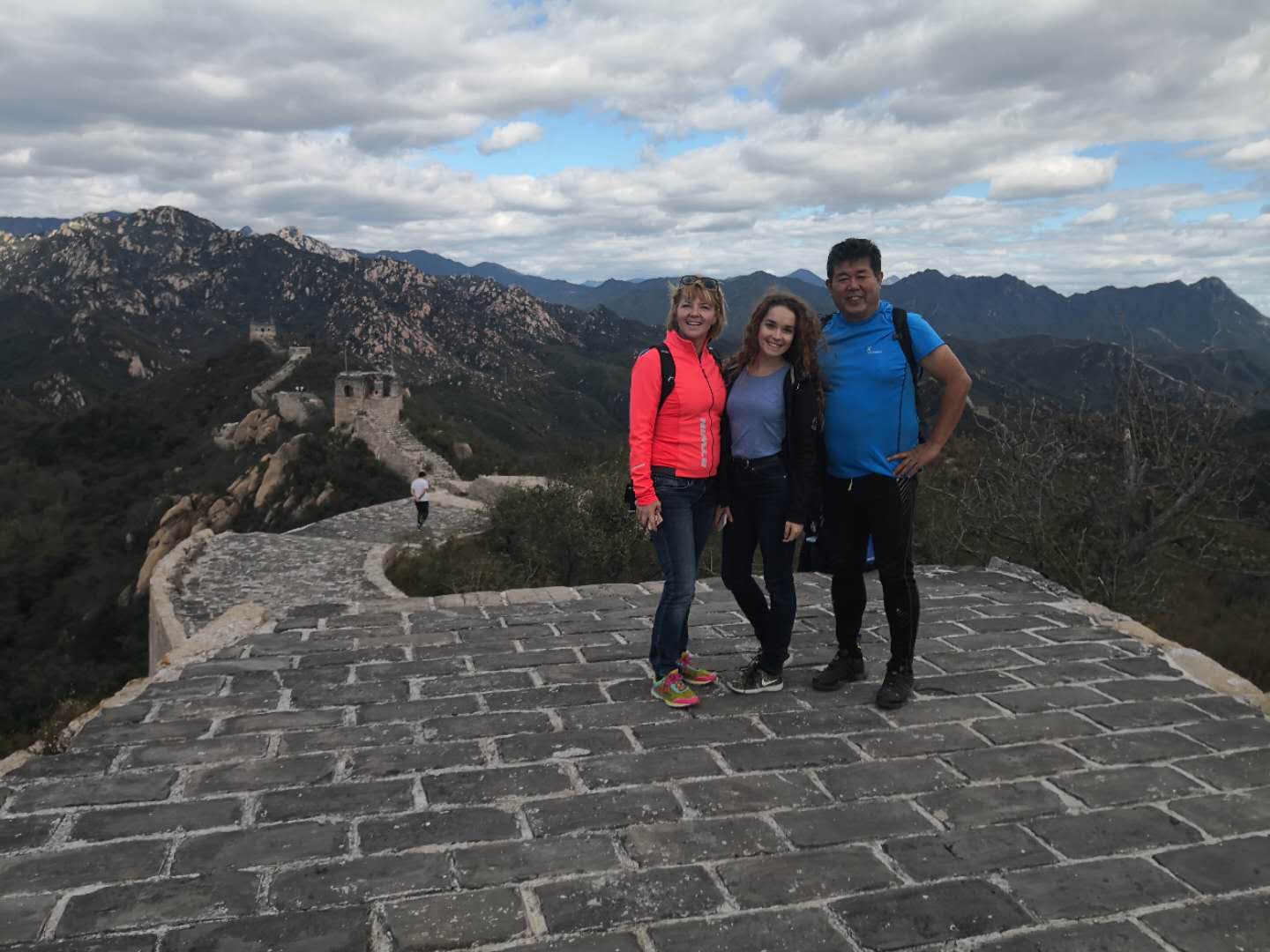 Three students in the Great Wall of China