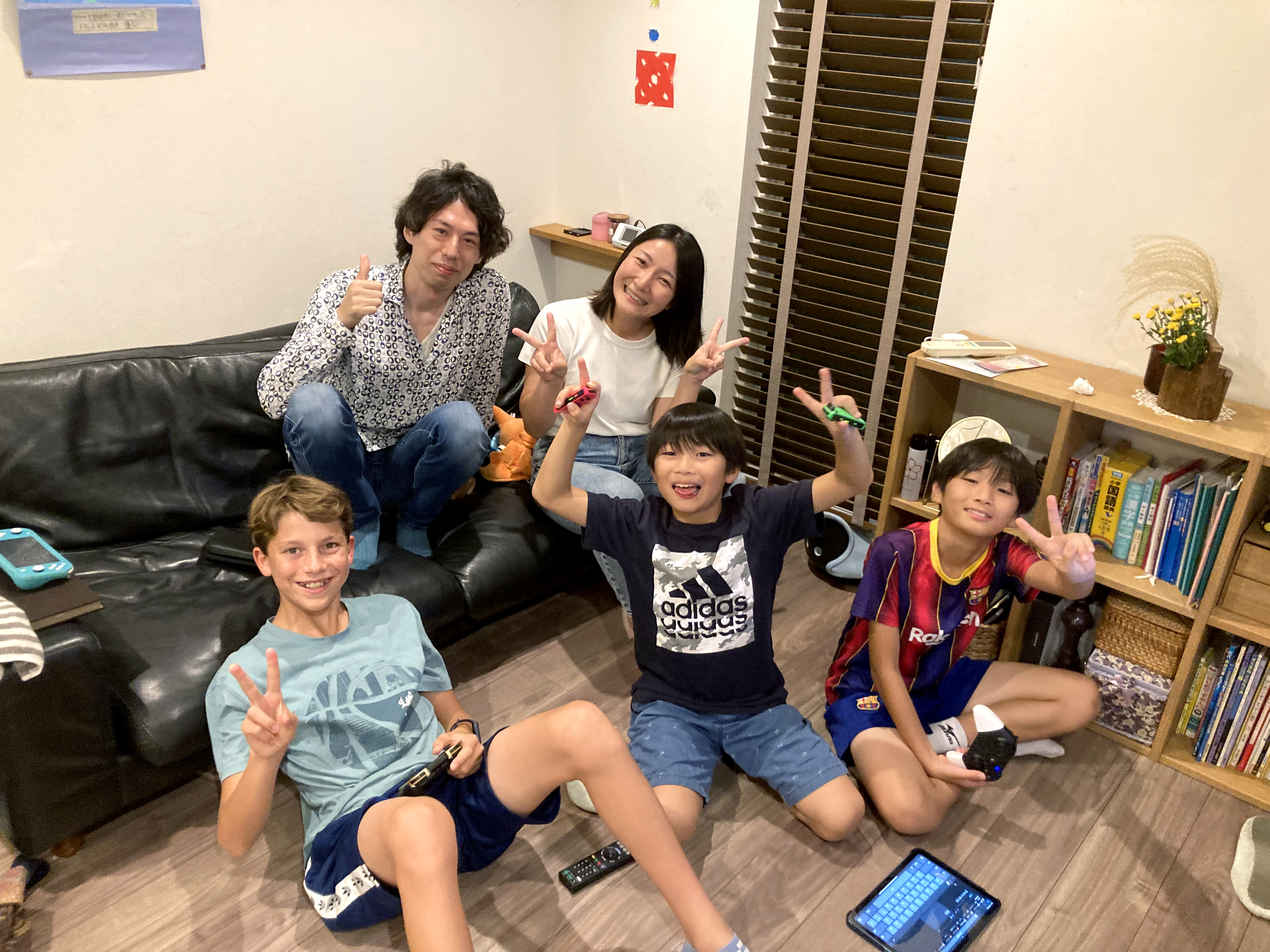 A students with his host family