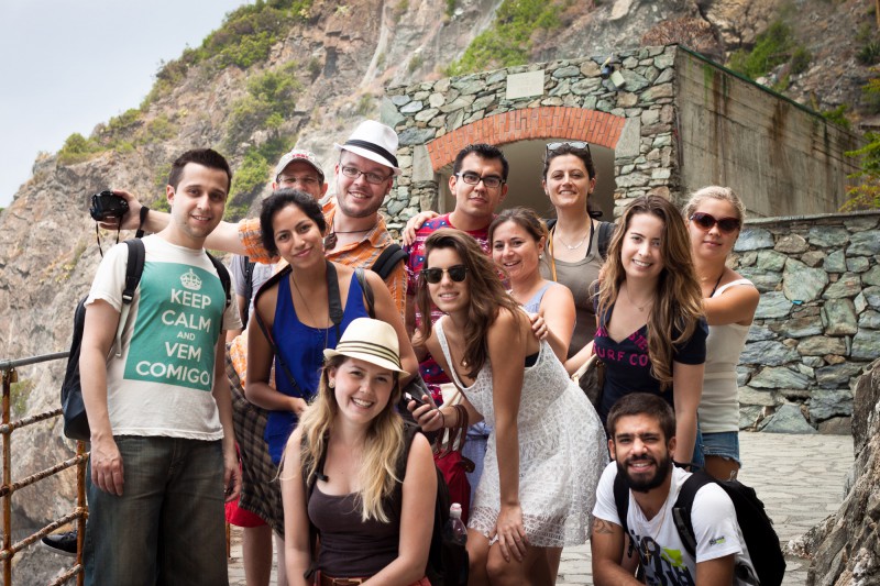 A group of students during an excursion