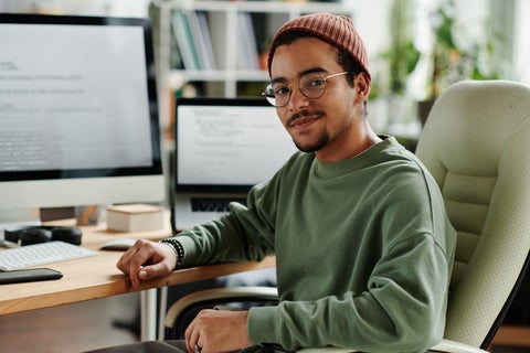 Young professional working at an office in Cape Town, South Africa