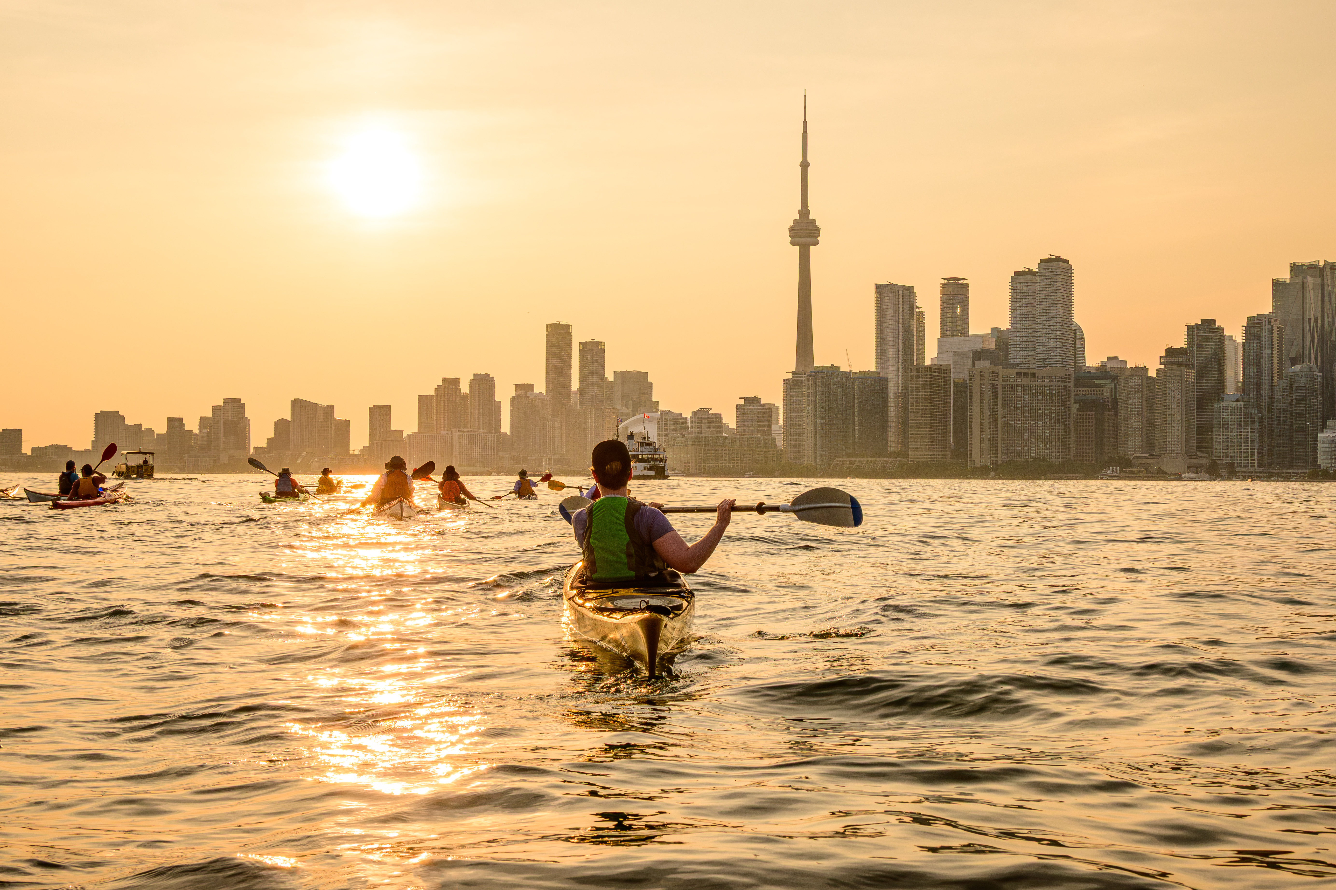 kayakers paddling in toronto