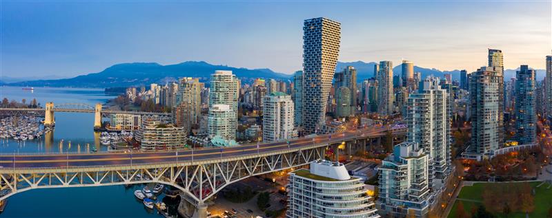 stunning skyline of Vancouver, Canada