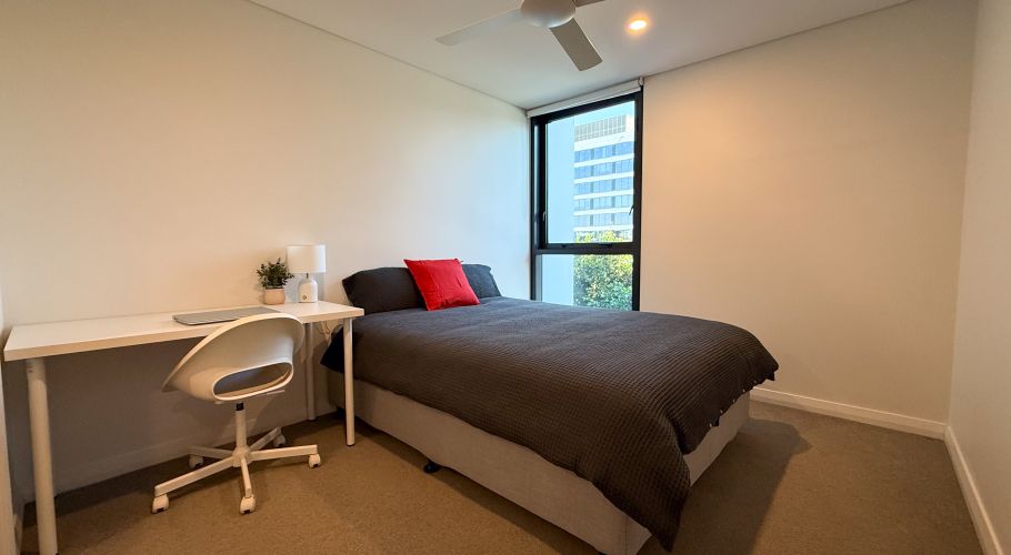 Bedroom at the Utopia shared apartment