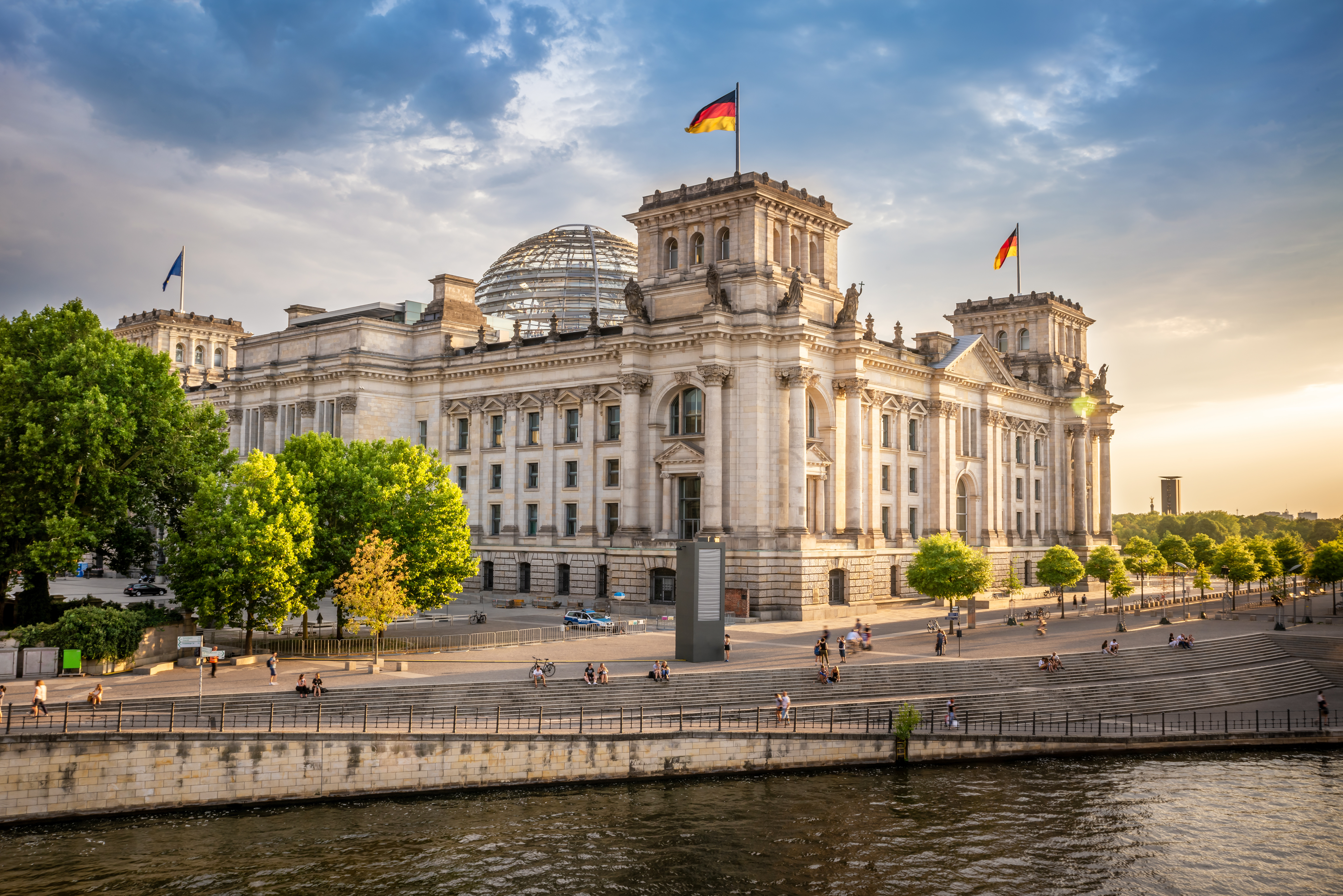 Government district buildings Berlin Germany cityscape