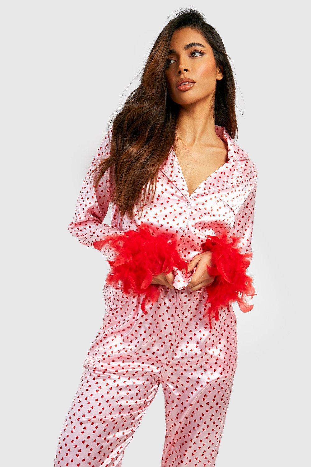 female-pink-premium-heart-feather-pajamas