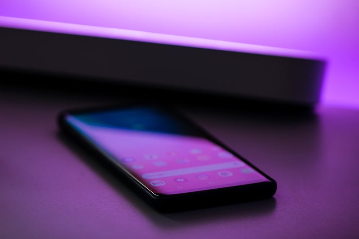 Cell Phone in purple light