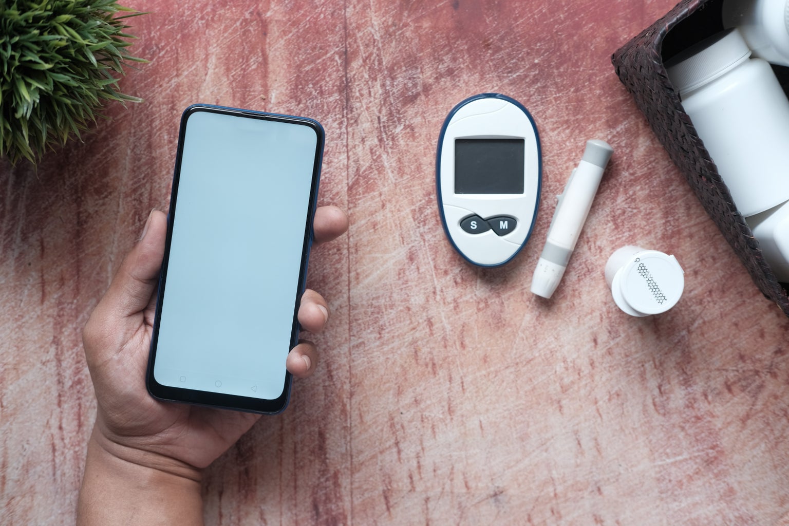 diabetes supplies and cellphone