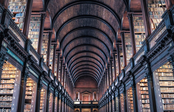 Library with arched ceiling