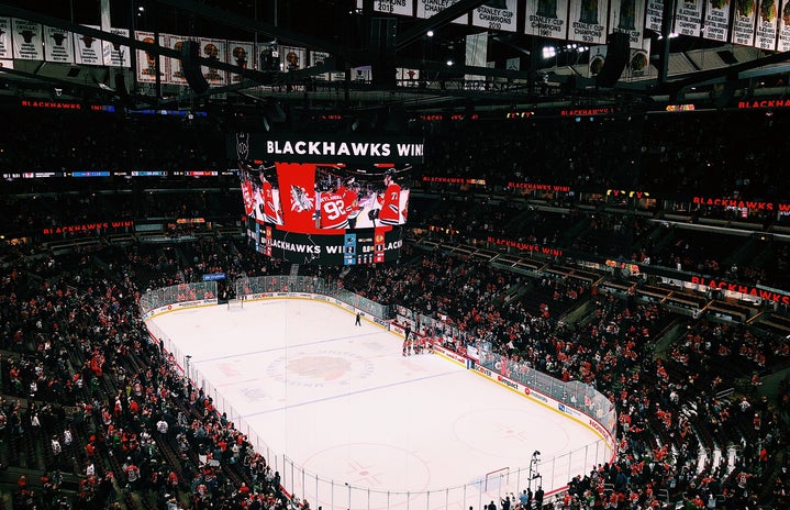 The United Center where the Chicago Blackhawks play.