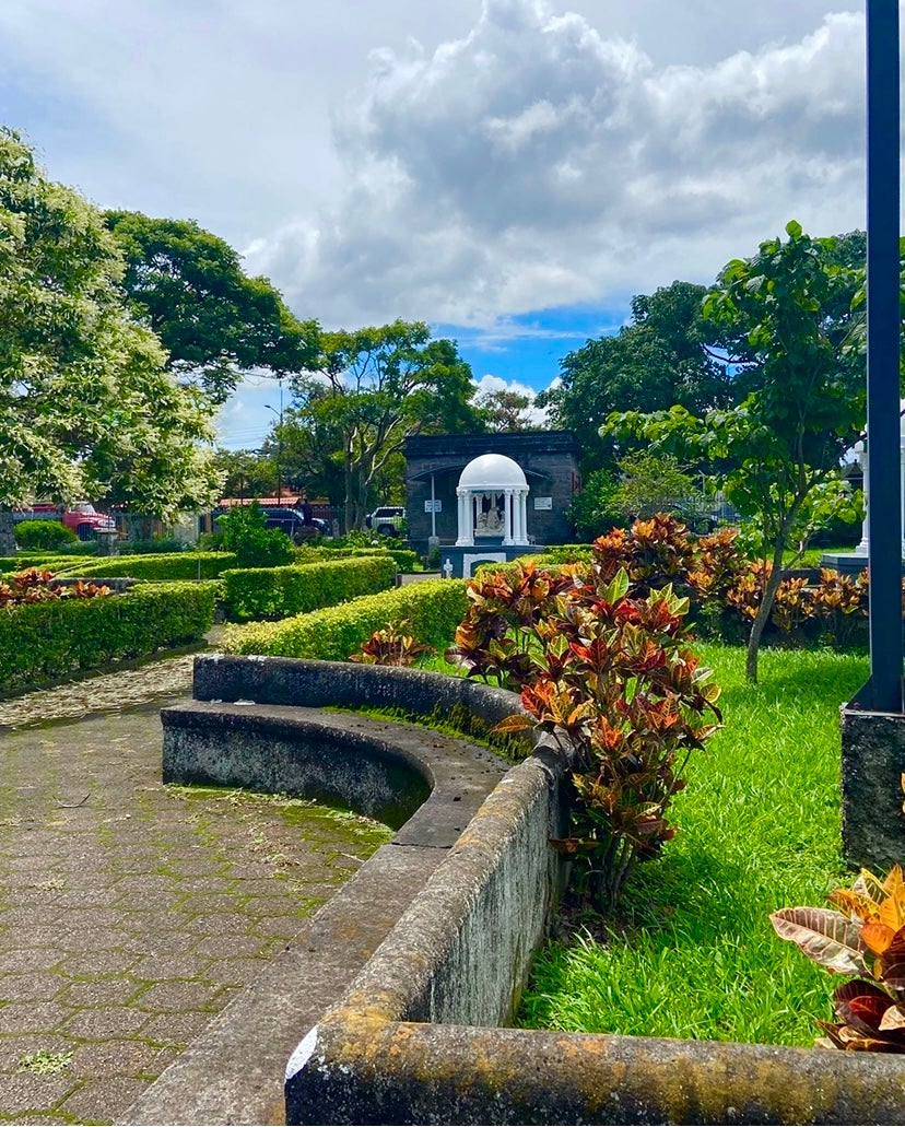 Photo of church garden in costa rica