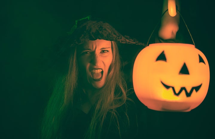 Witch with a pumpkin