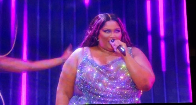 Lizzo performing at Madison Square Garden