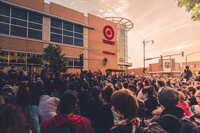 Target store with people outside