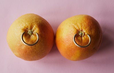 Oranges with earrings