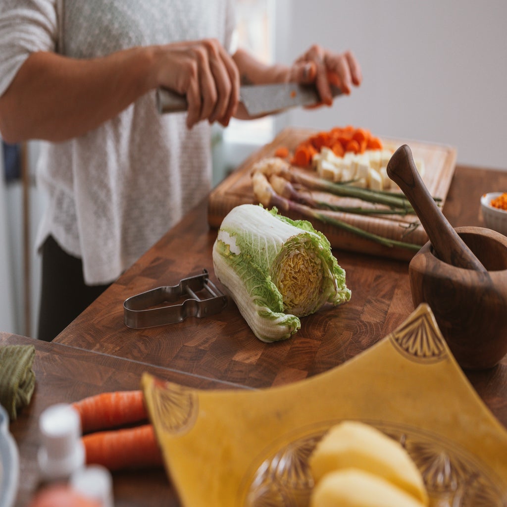 cooking dinner