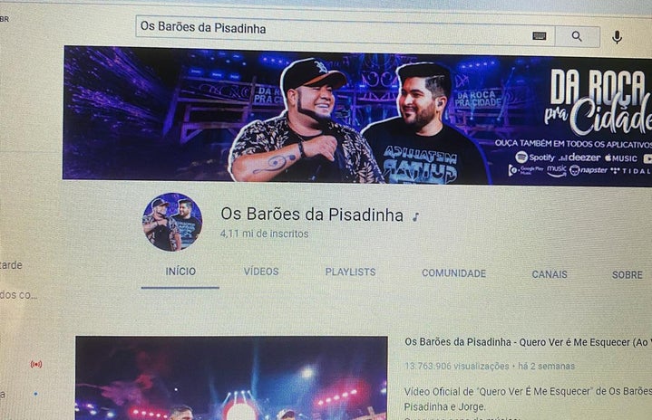 Channel of the band Barões da Pisadinha on my computer