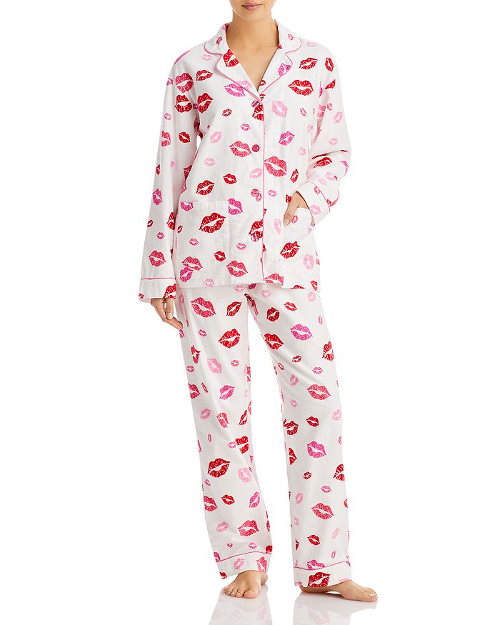 Printed Long Flannel Pajama Set