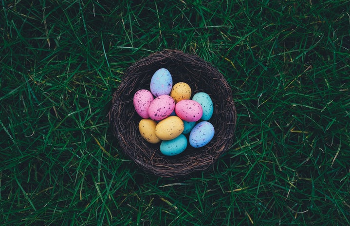 Easter basket on grass