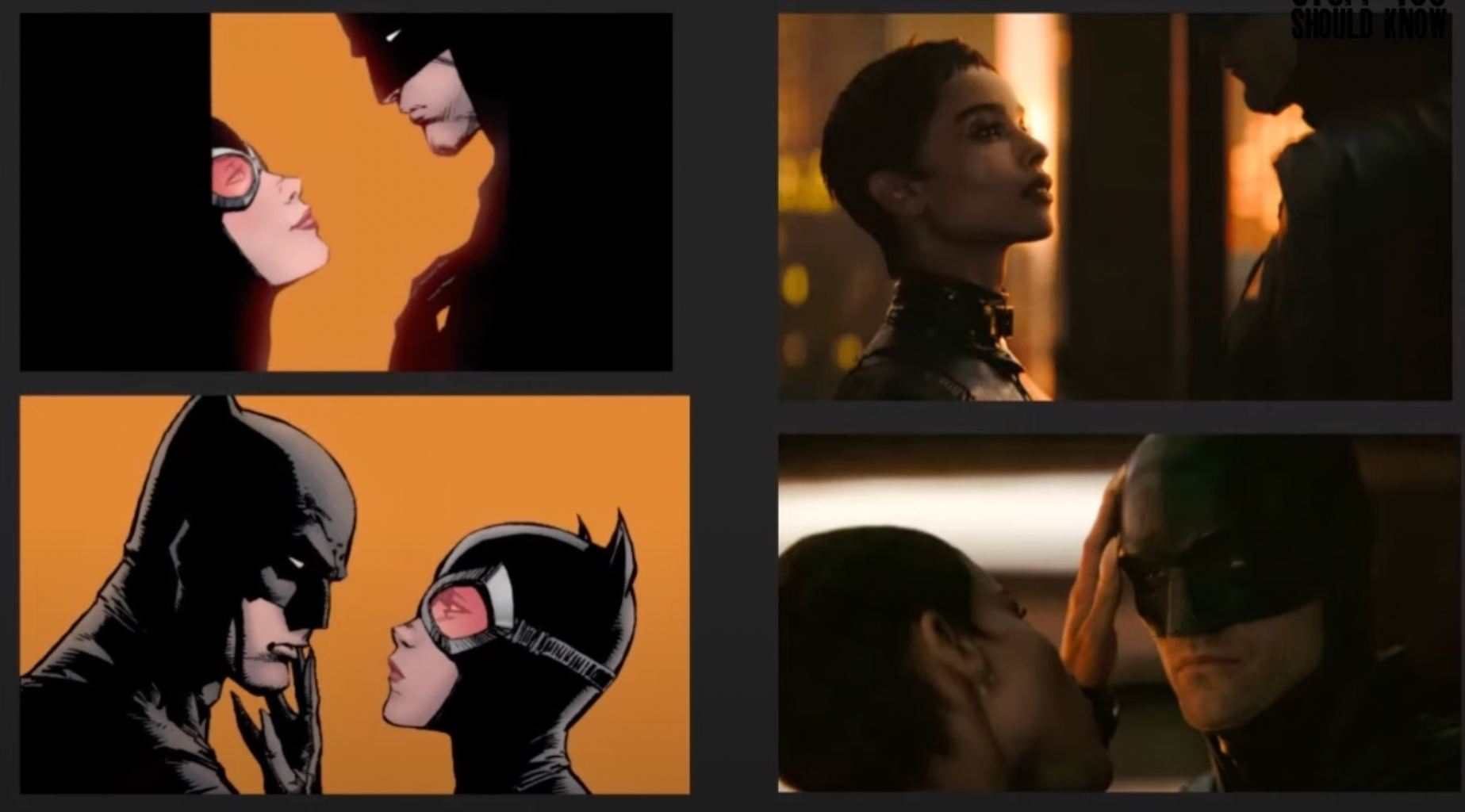 Screenshot showing the parallels between the Batman comics and the new Batman movie