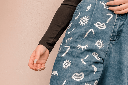 jeans with painting