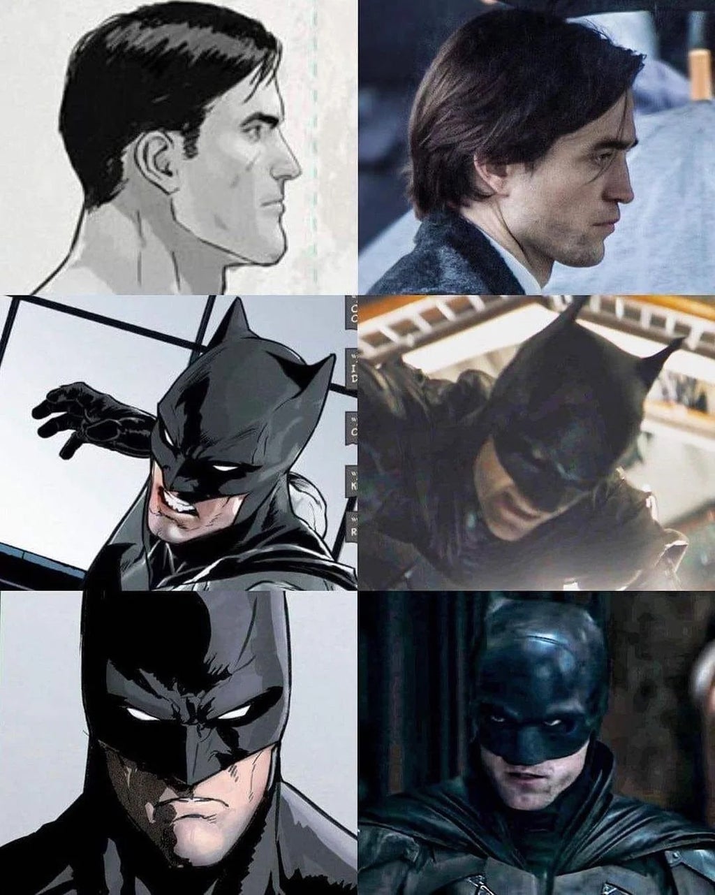 Screenshot showing the parallels between the Batman comics and the new Batman movie.