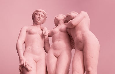 Three statues of Greek women