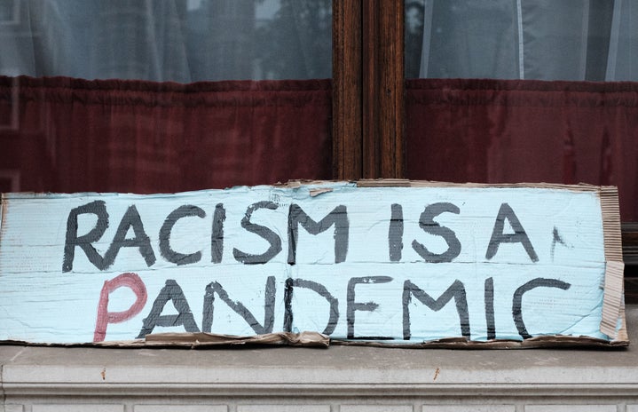 racism is a pandemic protest sign