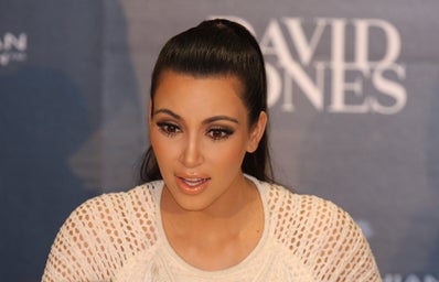 Kim Kardashian responding questions.