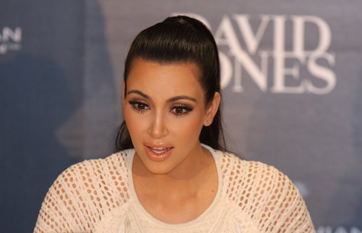 Kim Kardashian responding questions.
