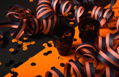 black and orange halloween party decorations