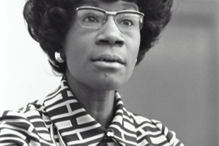 Congresswoman Shirley Chisholm announcing her candidacy for presidential nomination