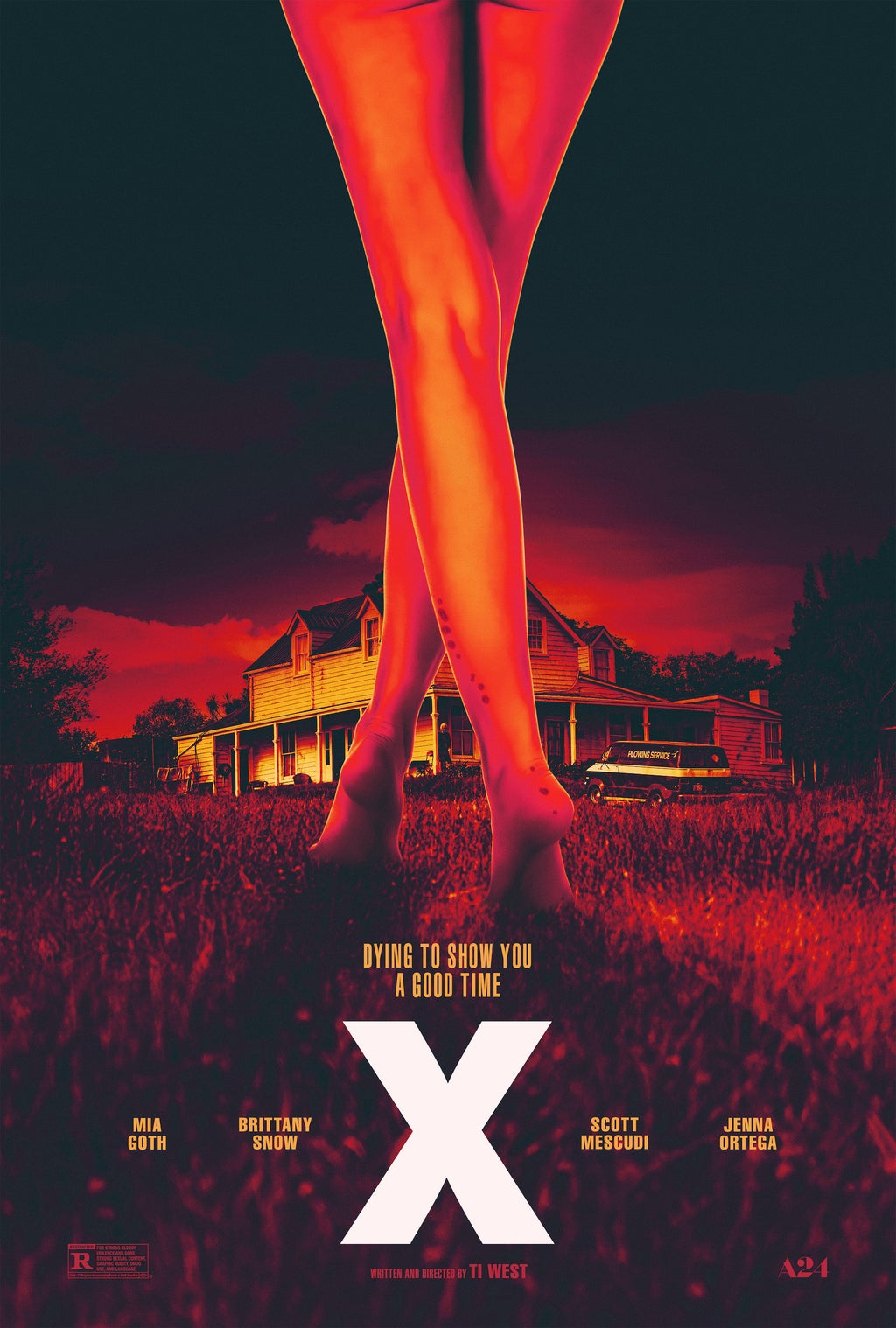 X movie poster, distributed by A24