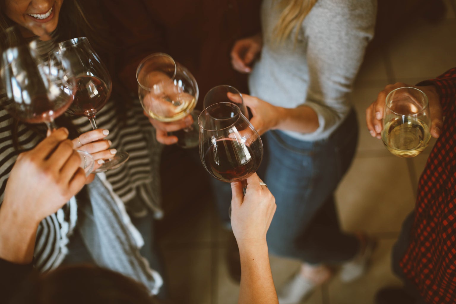 group of people holding wine glasses