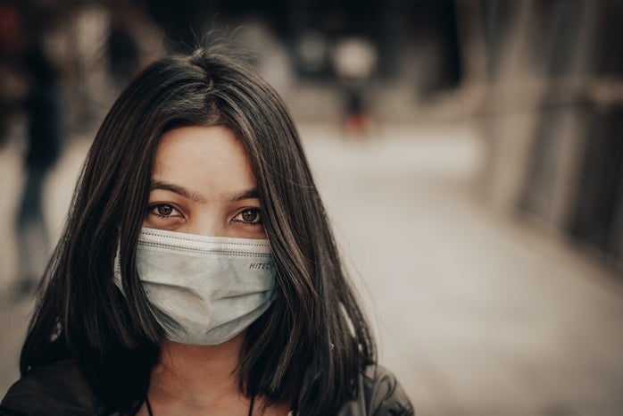 woman wearing mask during COVID-19 epidemic