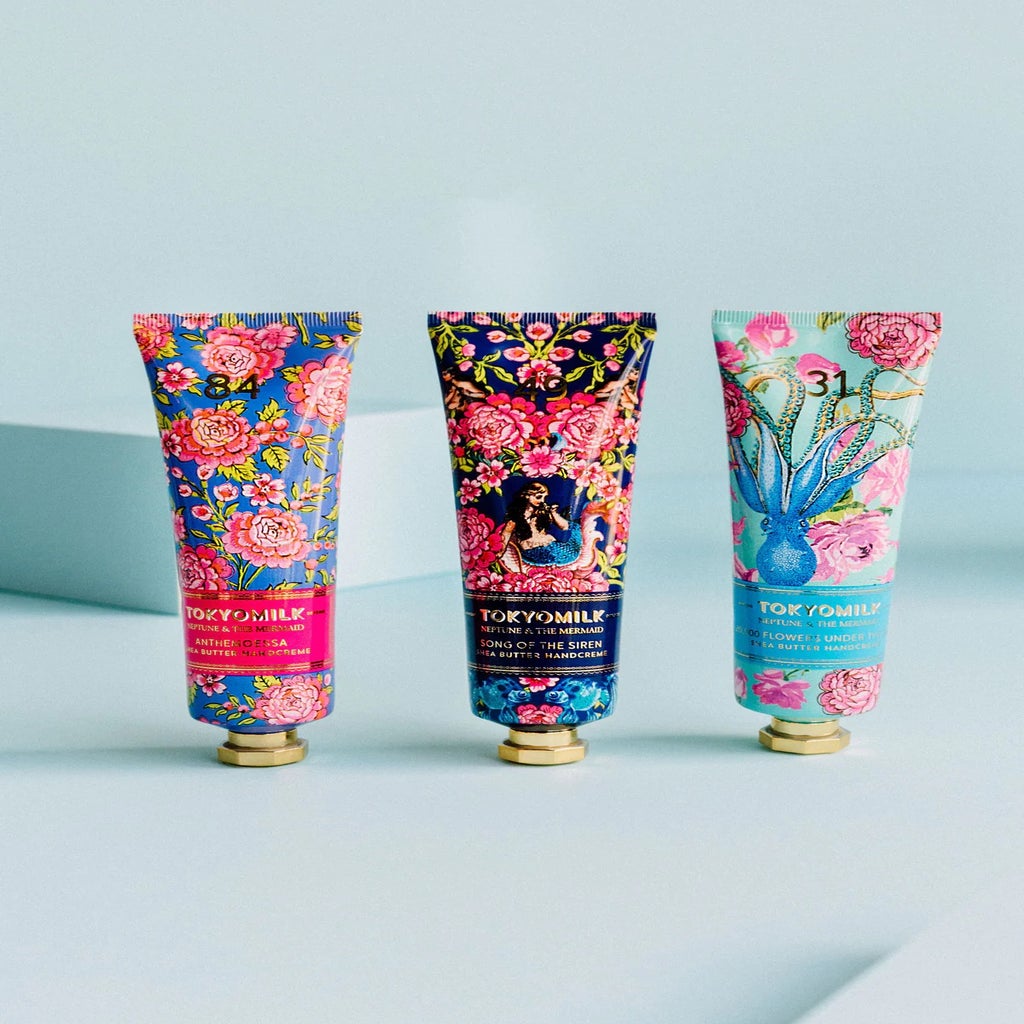 colorful hand cream bottles