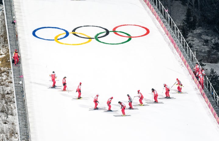 skiers at the winter olympics in south korea