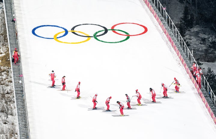 skiers at the winter olympics in south korea