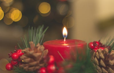 Red Christmas candle